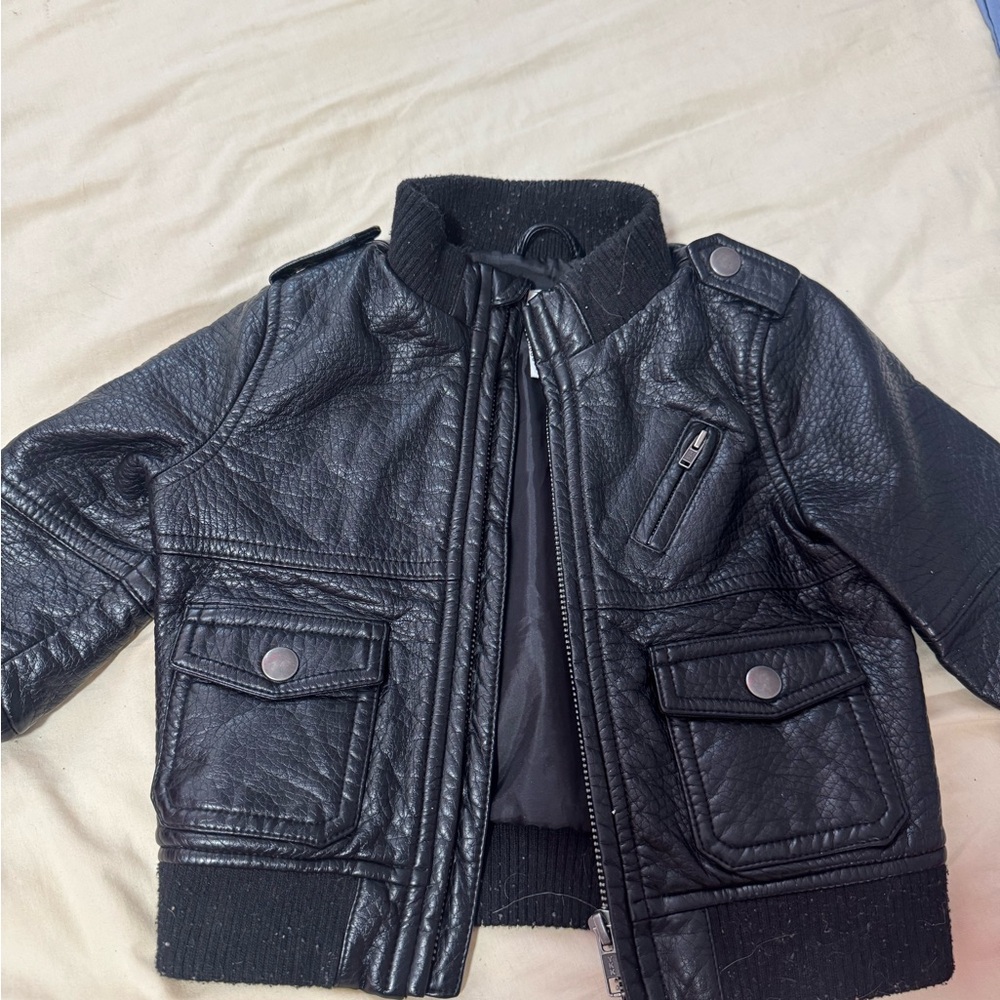 Toddler Black Leather Jacket